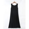 imageFlygo Womens Sleeveless Long Nightgown Summer Full Slips Sleep Dress Soft Sleepshirts Chemise Sleepwear Lounge DressesBlack