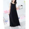 imageFlygo Womens Sleeveless Long Nightgown Summer Full Slips Sleep Dress Soft Sleepshirts Chemise Sleepwear Lounge DressesBlack