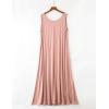imageFlygo Womens Sleeveless Long Nightgown Summer Full Slips Sleep Dress Soft Sleepshirts Chemise Sleepwear Lounge DressesPink