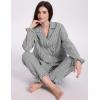 imageFlygo Womens Striped Pajama Sets 2 Piece Cotton Lounge Sets Button Down Top Straight Leg Pants with Pockets Y2K Pj SleepwearBlack