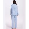 imageFlygo Womens Striped Pajama Sets 2 Piece Cotton Lounge Sets Button Down Top Straight Leg Pants with Pockets Y2K Pj SleepwearBlue