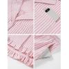 imageFlygo Womens Striped Pajama Sets 2 Piece Cotton Lounge Sets Button Down Top Straight Leg Pants with Pockets Y2K Pj SleepwearPink