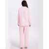 imageFlygo Womens Striped Pajama Sets 2 Piece Cotton Lounge Sets Button Down Top Straight Leg Pants with Pockets Y2K Pj SleepwearPink