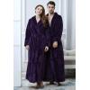 imageFlygo Womens Winter Fleece Plush Bathrobe Long Flannel Sleepwear BeltedPurple
