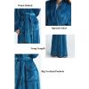 imageFlygo Womens Winter Fleece Plush Bathrobe Long Flannel Sleepwear BeltedWine Red