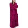 imageFlygo Adults Zip Up Warm Plush Flannel Fleece Robe Housecoat Sleepwear Dressing Gown Bathrobe for Men WomenRose Red 02