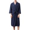 imageFlygo Mens Lightweight Waffle Weave Bathrobes SleepwearNavy