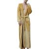 imageFlygo Mens Plush Fleece Robe with Shawl Collar Soft Warm Lightweight Hooded Spa Bath RobeYellow
