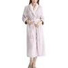 imageFlygo Womens Fleece Flannel Sleepwear Long Plush Bath RobePink