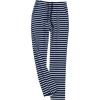 imageFlygo Womens Striped Cotton Pajama Pants Drawstring Loose Yoga Workout Pant with PocketsNavy