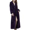 imageFlygo Womens Winter Fleece Plush Bathrobe Long Flannel Sleepwear BeltedPurple