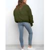 imageFlygo Winter Cropped Puffer Jacket Coats for Women 2025 Short Warm Quilted Jackets Outerwear with PocketsArmygreen