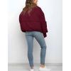 imageFlygo Winter Cropped Puffer Jacket Coats for Women 2025 Short Warm Quilted Jackets Outerwear with PocketsBurgundy