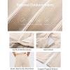 imageFlygo Womens Corduroy Pants Mid Rise Corduroy Barrel Pants Wide Leg Elastic Waist Cord Pants Casual Baggy TrousersBeige