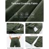 imageFlygo Womens Corduroy Pants Mid Rise Corduroy Barrel Pants Wide Leg Elastic Waist Cord Pants Casual Baggy TrousersDark Green