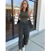 imageFlygo Womens Corduroy Pants Mid Rise Corduroy Barrel Pants Wide Leg Elastic Waist Cord Pants Casual Baggy TrousersDarkgrey