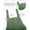imageFlygo Womens Cotton Bib Overalls Loose Fit Wide Leg Jumpsuits Casual Rompers with PocketsGreen