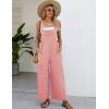 imageFlygo Womens Cotton Bib Overalls Loose Fit Wide Leg Jumpsuits Casual Rompers with PocketsPink