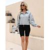 imageFlygo Womens Crop Half Zip Pullover Workout Big Pocket Sweatshirt Fleece Lined Sweatshirt Sweater Tops with Thumb HoleLight Grey