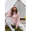 imageFlygo Womens Crop Half Zip Pullover Workout Big Pocket Sweatshirt Fleece Lined Sweatshirt Sweater Tops with Thumb HolePink