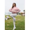 imageFlygo Womens Crop Half Zip Pullover Workout Big Pocket Sweatshirt Fleece Lined Sweatshirt Sweater Tops with Thumb HolePink