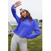 imageFlygo Womens Crop Half Zip Pullover Workout Big Pocket Sweatshirt Fleece Lined Sweatshirt Sweater Tops with Thumb HoleRoyal Blue