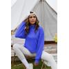 imageFlygo Womens Crop Half Zip Pullover Workout Big Pocket Sweatshirt Fleece Lined Sweatshirt Sweater Tops with Thumb HoleRoyal Blue