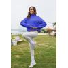 imageFlygo Womens Crop Half Zip Pullover Workout Big Pocket Sweatshirt Fleece Lined Sweatshirt Sweater Tops with Thumb HoleRoyal Blue