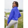 imageFlygo Womens Crop Half Zip Pullover Workout Big Pocket Sweatshirt Fleece Lined Sweatshirt Sweater Tops with Thumb HoleRoyal Blue