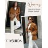 imageFlygo Womens Faux Suede Blazer Jacket Vintage Long Sleeve Button Down Casual Blazer Business Work OutfitsBrownS