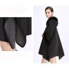 imageFlygo Womens Luxury Batwing Sleeve Faux Fur Hooded Cloak Poncho Sweater Cape OutwearBlack