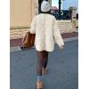 imageFlygo Womens Oversized Quilted Lightweight Jacket Button Down Puffer Padded Outerwear with PocketBeige