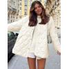 imageFlygo Womens Oversized Quilted Lightweight Jacket Button Down Puffer Padded Outerwear with PocketBeige