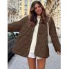 imageFlygo Womens Oversized Quilted Lightweight Jacket Button Down Puffer Padded Outerwear with PocketCoffee