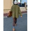 imageFlygo Womens Oversized Quilted Lightweight Jacket Button Down Puffer Padded Outerwear with PocketGreen