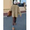 imageFlygo Womens Oversized Quilted Lightweight Jacket Button Down Puffer Padded Outerwear with PocketKhaki