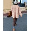 imageFlygo Womens Oversized Quilted Lightweight Jacket Button Down Puffer Padded Outerwear with PocketPink