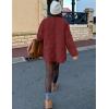 imageFlygo Womens Oversized Quilted Lightweight Jacket Button Down Puffer Padded Outerwear with PocketWine Red