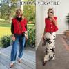imageFlygo Womens Sleeveless Sweater Vest 2025 Fall Sweaters Crop Knit Top Chunky Crochet Button Cardigan SweatersRed