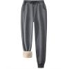 imageFlygo Womens Sherpa Lined Sweatpants Warm Active Running Athletic Fleece Jogger Pants Dark Grey Medium