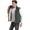 imageFlygo Mens Winter Warm Outdoor Padded Puffer Vest Thick Fleece Lined Sleeveless JacketArmy Green