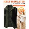 imageFlygo Mens Winter Warm Outdoor Padded Puffer Vest Thick Fleece Lined Sleeveless JacketArmy Greena