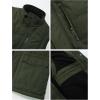 imageFlygo Mens Winter Warm Outdoor Padded Puffer Vest Thick Fleece Lined Sleeveless JacketArmy Greena