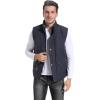 imageFlygo Mens Winter Warm Outdoor Padded Puffer Vest Thick Fleece Lined Sleeveless JacketBlue