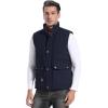 imageFlygo Mens Winter Warm Outdoor Padded Puffer Vest Thick Fleece Lined Sleeveless JacketBlue