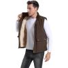 imageFlygo Mens Winter Warm Outdoor Padded Puffer Vest Thick Fleece Lined Sleeveless JacketBrown