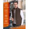 imageFlygo Mens Winter Warm Outdoor Padded Puffer Vest Thick Fleece Lined Sleeveless JacketBrown