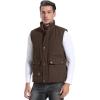 imageFlygo Mens Winter Warm Outdoor Padded Puffer Vest Thick Fleece Lined Sleeveless JacketBrown