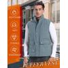 imageFlygo Mens Winter Warm Outdoor Padded Puffer Vest Thick Fleece Lined Sleeveless JacketGrayish Blue