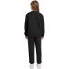 imageFlygo Boys Girls 2 Piece Outfits Fleece Kids Sweatsuit Crewneck Sweatshirt and Sweatpants Tracksuit Clothing SetBlack